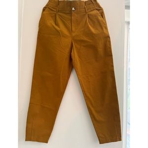 Zara Mustard Yellow Paper Bag Pants